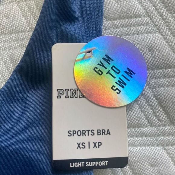 Victoria’s Secret Pink Sports Bra / Bikini Top in Blue NWT Size xsmall - Picture 4 of 4